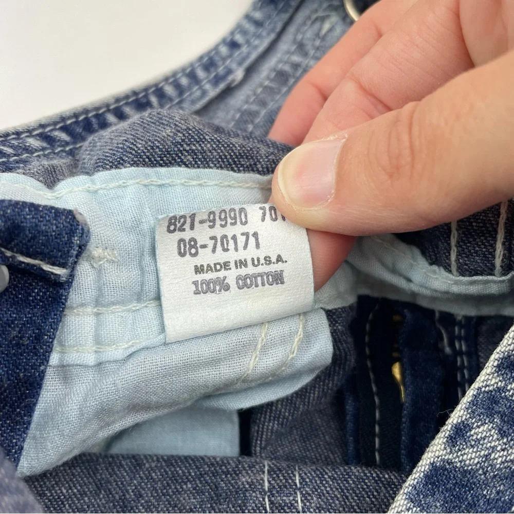 OshKosh B'gosh Vestbak Blue Gray Denim Overalls Child Size 3T Made In USA